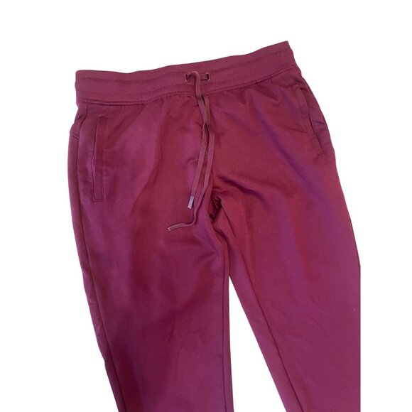 AW joggers with pockets sz Lrg 12/14 ladies drawstring wine maroon - Picture 2 of 6